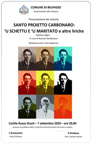 Presentazione del volume  SANTO PROIETTO CARBONARO:  'U SCHETTU E 'U MARITATO e altre liriche